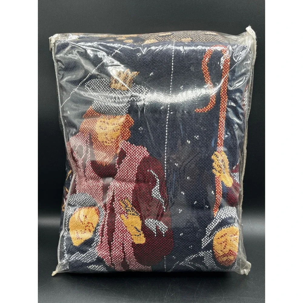 Goodwin Weavers Nativity Triple Woven Afghan Throw Blanket 50x68 Cotton USA NEW